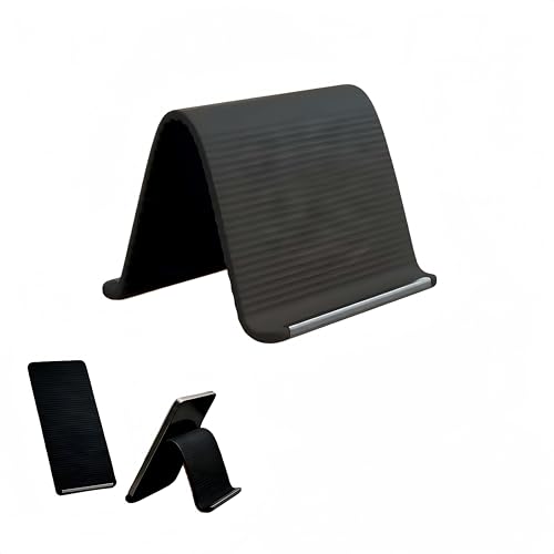 Foldable Stand with Inner Aluminum Sheet, Compatible with Phones, Tablets, and Laptops (Black) - color: black