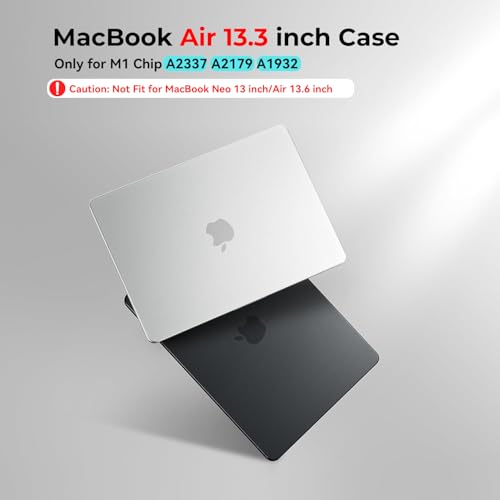 BlueSwan Flexible Case for MacBook Air 13.3 inch M1 2020-2018 | Anti-Scratch Protective Laptop Cover with Grippy Matte Texture, Seamless Fit and Lightweiht, Frosted White - color: Frosted White, size: Air 13.3-inch (M1, 2018-2020)