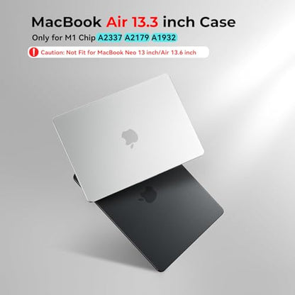 BlueSwan Flexible Case for MacBook Air 13.3 inch M1 2020-2018 | Anti-Scratch Protective Laptop Cover with Grippy Matte Texture, Seamless Fit and Lightweiht, Frosted White - color: Frosted White, size: Air 13.3-inch (M1, 2018-2020)