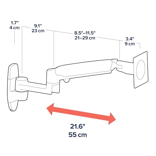 Ergotron – LX Single Monitor Arm, VESA Wall Mount – for Monitors Up to 34 Inches, 7 to 25 lbs – Polished Aluminum - color: Polished Aluminum