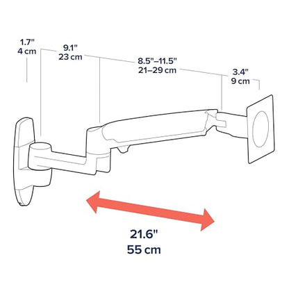 Ergotron – LX Single Monitor Arm, VESA Wall Mount – for Monitors Up to 34 Inches, 7 to 25 lbs – Polished Aluminum - color: Polished Aluminum