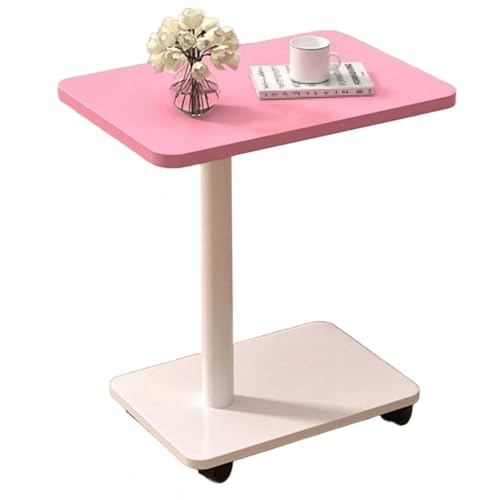 Over The Bed Table with Wheels Multifunctional Living Room Sofa Side Table | Space-Saving Bedroom Bedside Tables Hospital Bedd Tables For Sofa, Bed(Red) - color: Red