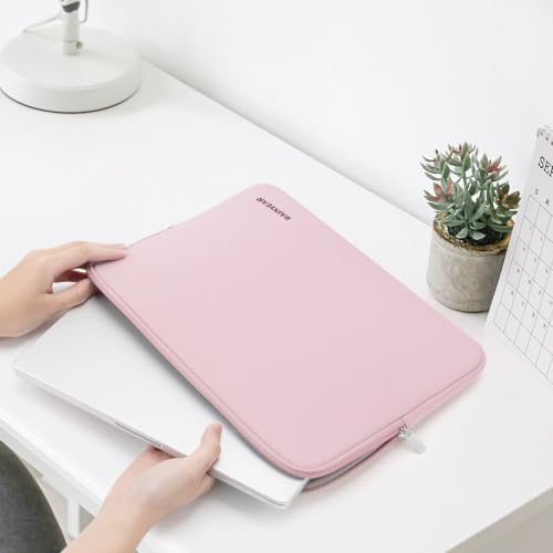RAINYEAR 15.6 Inch Laptop Sleeve Case Compatible with 15.6 Inch Computer Chromebook PC Notebook Ultrabook, Protective Soft Padded Lightweight Laptop Carrying Bag Cover, Light Pink - color: Light Pink, size: 15.6 Inch