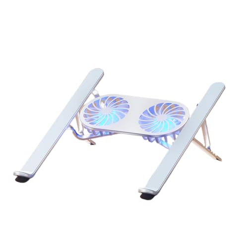 Efficient Notebook Coolers Pad with Adjustable Stand Enhances Air Circulation for High Laptops Accessories Laptop Heat Dissipation Stand - color: Silver, size: With light