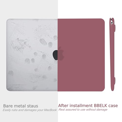 B BELK Compatible with MacBook Air 13 inch Case 2022 2021 2020 2019 2018 A2337 M1 A2179 A1932, Matte Plastic Hard Shell+ Keyboard Cover+Screen Protector for MacBook Air 13.3 inch Case, Tea Petal Pink - color: Tea Petal Pink