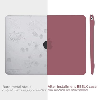 B BELK Compatible with MacBook Air 13 inch Case 2022 2021 2020 2019 2018 A2337 M1 A2179 A1932, Matte Plastic Hard Shell+ Keyboard Cover+Screen Protector for MacBook Air 13.3 inch Case, Tea Petal Pink - color: Tea Petal Pink