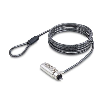 StarTech Slim Lock, 5ft (1.5m) Locking Cable, TAA | Noble Wedge Slot Compatible, Desk Anti-Theft Security For Laptop/Notebook, SNBLC4D-LAPTOP-LOCK - size: K-Slot/T-Bar, style: Resettable Combination