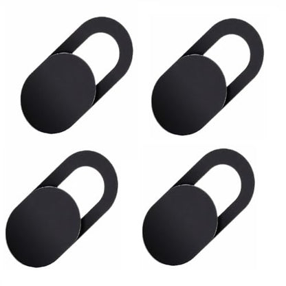 [4Pack] Webcam Cover Slide 0.027in Ultra Thin Web Camera Cover fits Laptop, Desktop, PC, Smartphone,Protect Your Privacy and Security,Strong Adhensive-Black