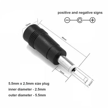 DC Power Connector DC Power Plug Connector Adapter Female to Male Jack Panel Mount Terminal Converter for Laptop(Multi) - color: MULTI