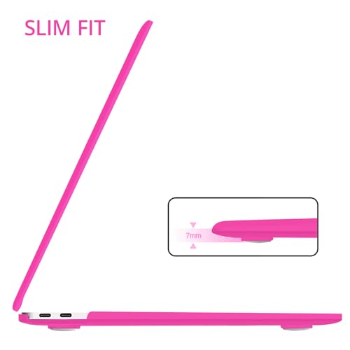 Anban Compatible with MacBook Pro 13 inch Case M2 M1 2025 2024 2023-2016 | Model A2338 A2251 A2289 A2159 A1989 A1708 A1706, Plastic Laptop Hard Shell Case & Keyboard Cover & Screen Protector, Hot Pink - color: Hot Pink