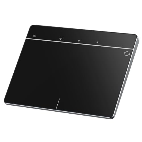 Homiguar Wireless Bluetooth Trackpad for Windows 10 & 11, 3-in-1 Connectivity Modes,High Precision Control, Portable Multi-Touch Gestures touchpad for PC & Laptop (Black) - color: Black