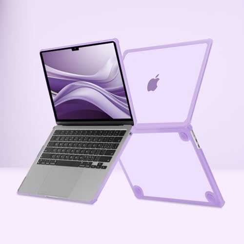 MOSISO Compatible with MacBook Air 13 inch Case M5 2026 M4 M3 M2 2025-2022 | A3449 A3240 A3113 A2681, 3 in 1 Kit Crack-Resistant Heavy Duty Protective Hard Shell Case Cover with TPU Bumper, Purple - color: Purple