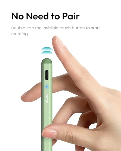 Metapen Pencil A8 for Apple iPad 2018-2026, (2X Faster Charge), Palm Rejection, Pixel Precision, Stylus Pen for iPad 11/10/9/8/7/6th Gen, Pro 12.9/11/13-inch M4, Air 3/4/5/M2/M3, Mini 5/6th, Grey - color: Grey