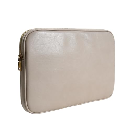 PU Leather Padded Laptop Sleeve Bag 14Inch Compatible with New MacBook Pro 14，Surface Laptop 13.5, Surface Pro 9 with Charger Pouch Color Sand - color: Sand, size: MacBook Pro 14"