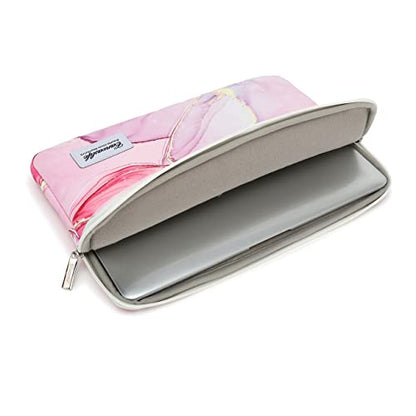 Canvaslife Pink Marble Pattern 13 inch Canvas Laptop Sleeve with Pocket 13 inch 13.3 inch Laptop 13 case13 Sleeve - color: Pink Marble, size: 13 inch/13.3 inch