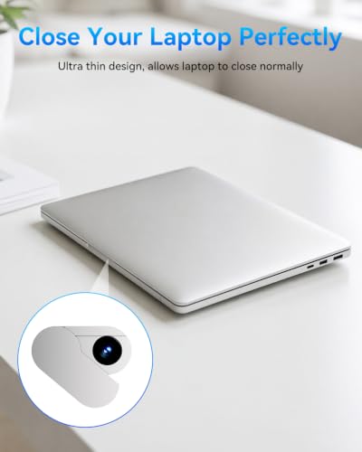 imluckies Rotating Webcam Cover [2-Pack], 0.02 Inch Ultra-Thin Metal Privacy Cover for Laptop, MacBook, iMac, PC, iPad & iPhone, White