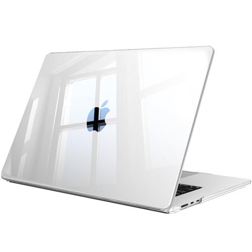 Fintie Case for MacBook Air 15.3 A3448/A3241/A3114/A2941, Crystal Clear | 2023-2026, M2/M3/M4/M5, Snap-On Shell Cover, Full Port Access, Easy On/Off, Lightweight - color: Crystal Clear