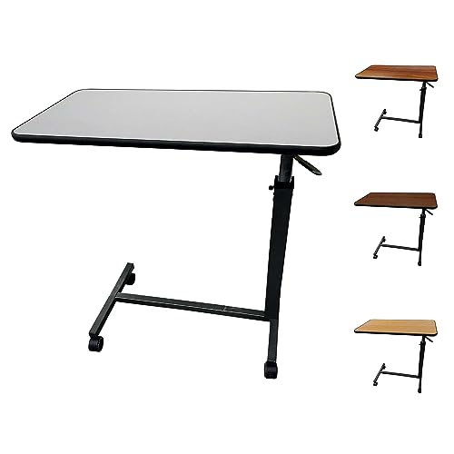ProHeal Medical Overbed Table with Wheels and Adjustable Height - Gray Rolling Over Bed Table for Home and Hospital Use - color: Grey