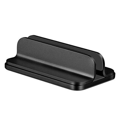 DrewChan Aluminum Vertical Stand with Adjustable Width Base, Fits All MacBook, Surface, Chromebook and Gaming Laptops (up to 17.3 inches), Black