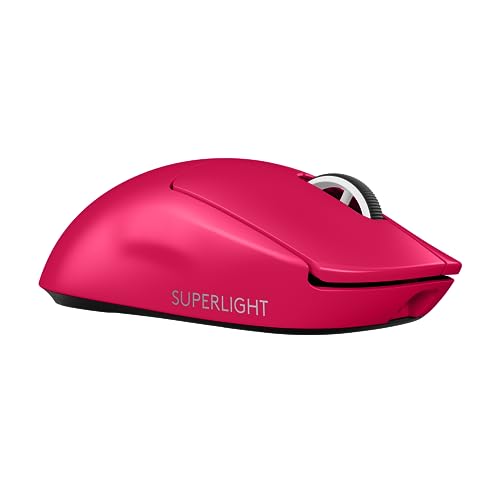 Logitech G PRO X Superlight 2 Wireless Gaming Mouse - Magenta | 60g, Symmetrical Shape, <8 kHz Polling, 44K DPI, PowerPlay Wireless Charging Supported, USB-C, 5 Buttons, For PC/Mac - color: Magenta, size: Classic, style: Mouse