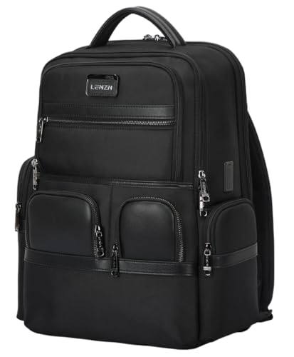 LENZN Laptop Business Backpack for Men & Women, Work Backpack Fits 15.6 Inch, Premium Quality Travel Bag with USB Charging Port, Water-Resistant, Durable Ballistic Nylon, Bookbag with Multiple Pockets