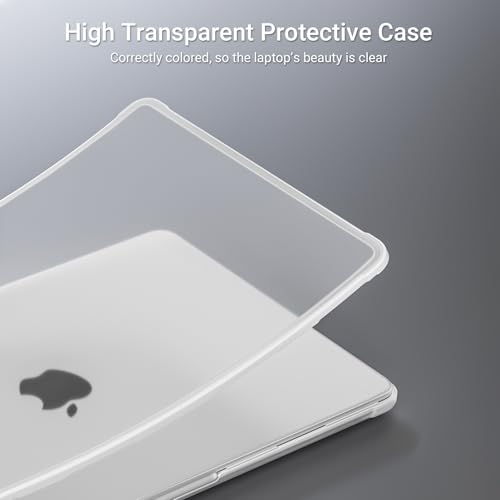 MOSISO Anti-Crack Case for MacBook Air 13 inch M5 M4 M3 M2 2026-2022 | 3 in 1 Kit Anti-Fingerprints Reinforced TPU Bumper Hard Shell for MacBook Air 13.6, A3449 A3240 A3113 A2681, Matte Clear - color: Matte Clear