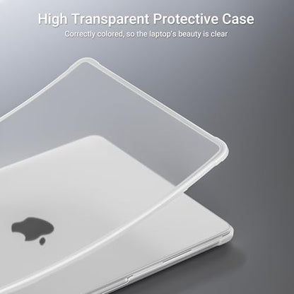 MOSISO Anti-Crack Case for MacBook Air 13 inch M5 M4 M3 M2 2026-2022 | 3 in 1 Kit Anti-Fingerprints Reinforced TPU Bumper Hard Shell for MacBook Air 13.6, A3449 A3240 A3113 A2681, Matte Clear - color: Matte Clear