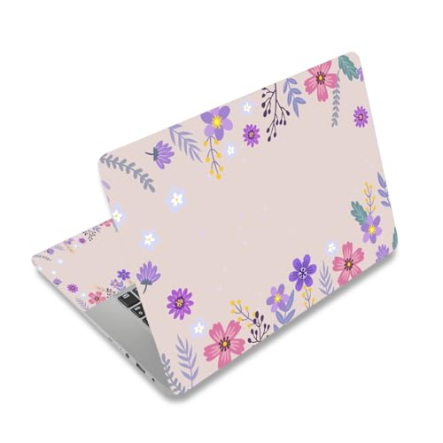 12.1 13 13.3 14 15.4 15.6 Inches Laptop Skin Sticker Decal Universal Vinyl Netbook Sticker Reusable Notebook PC Art Decal Protector Cover, Waterproof & Scratch-Resistant (Flowers, Leaves) - color: Flowers, Leaves