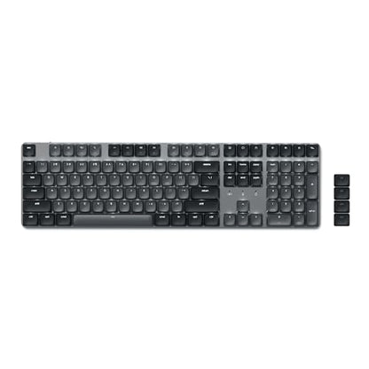 Satechi SM3 Mechanical Keyboard, White LED Backlit, Dark Gray/Gray | 108 Keys Full Size, Wired and Bluetooth, for Mac and Windows - color: Dark Gray/ Gray, size: 108 Keys