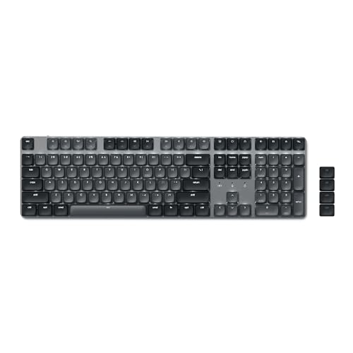Satechi SM3 Mechanical Keyboard, White LED Backlit, Dark Gray/Gray | 108 Keys Full Size, Wired and Bluetooth, for Mac and Windows - color: Dark Gray/ Gray, size: 108 Keys