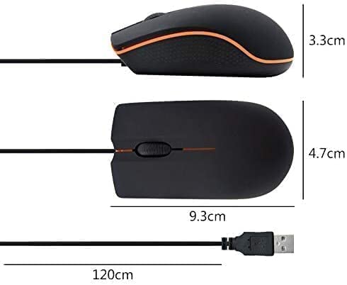 Guiheng Wired mini Mouse, USB Wired Computer Mice for Right or Left Hand, Ergonomic Computer Mouse with Durable Clicks for PC, Computer, Laptop, Desktop, Chromebook, Notebook, Mac (Black) - color: black