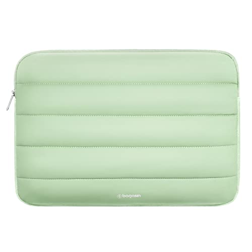 Bagasin 14-15.3 Inch Puffy Laptop Sleeve Case for MacBook Air 15.3 | Compatible with MacBook Air 15.3, MacBook Pro A1990 A1707, Dell XPS 15 Plus - color: Green, size: 14