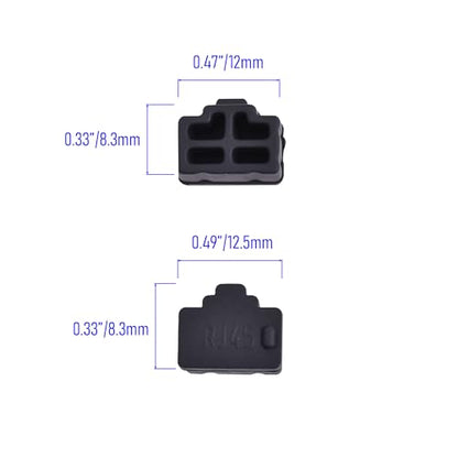 20 PCS RJ45 Port Anti-dust Plugs, Silicone Covers Caps Stoppers, Port Protector for TV,Computer, Other Devices, 0.47 x 0.33 (LxW) - size: RJ45/Black/20 PCS