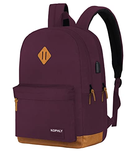 Lightweight Laptop Backpack with USB Charging Port for Men and Women, Double Layers Backpack for College, Work, Travel, Casual(Purple) - color: Purple