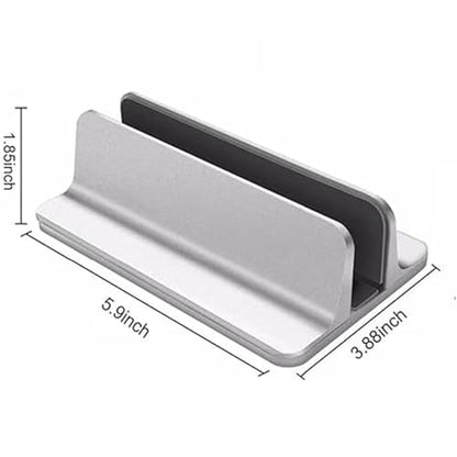 Vertical Laptop Stand Holder, Desktop Aluminum Stand for MacBook with Adjustable Dock Size, Fits All MacBook, Surface, Chromebook and Gaming Laptops (Up to 17.3 inches), Silver - color: Sliver