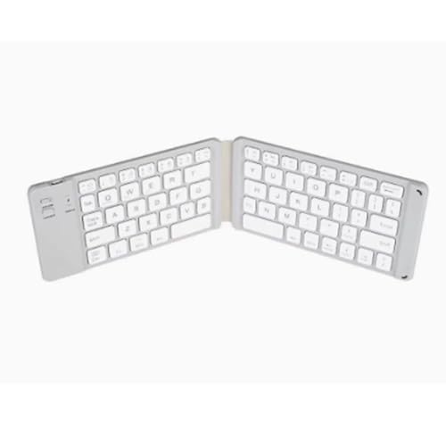 LICAEVEY Foldable Bluetooth Keyboard, Slim Portable Wireless Dual Mode with Silent Operation and Soft Keystrokes, for Smartphones Tablets Laptops Desktop Travel Outdoor Work (White)