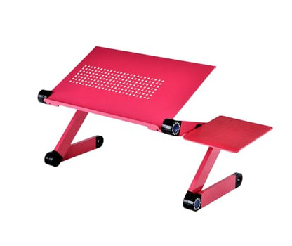 Adjustable Lap Desk Laptop Computer Portable Multifunctional Ergonomic Vented Table Stand Tray Mount Holder (420 * 260mm with Mouse Pad, Pink) - color: Pink, size: 420*260mm with Mouse Pad
