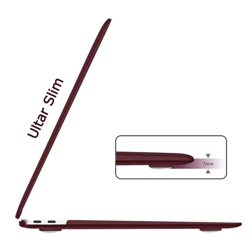 B BELK for MacBook Air 13 inch Case M1 2021 2020 2019 2018 Release | A2337 A2179 A1932, Matte Plastic Hard Shell for MacBook Air 13.3 inch Case & Keyboard Cover & Screen Protector, Marsala Red - color: Marsala Red