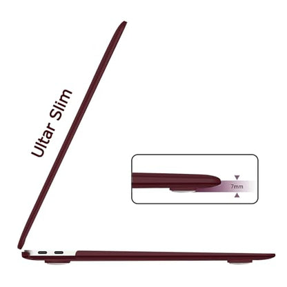 B BELK for MacBook Air 13 inch Case M1 2021 2020 2019 2018 Release | A2337 A2179 A1932, Matte Plastic Hard Shell for MacBook Air 13.3 inch Case & Keyboard Cover & Screen Protector, Marsala Red - color: Marsala Red