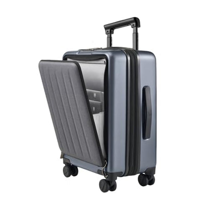 NINETYGO Carry On Luggage 22X14X9 Airline Approved with Front Pocket, 20 Inch Luggage with Front Compartment, Expandable, Double Spinner Wheels, Hardsided PC, TSA Lock (Cool Grey, Seine Max) - color: 09-Cool Grey (Seine Max), size: Carry-On 20-Inch (Clams