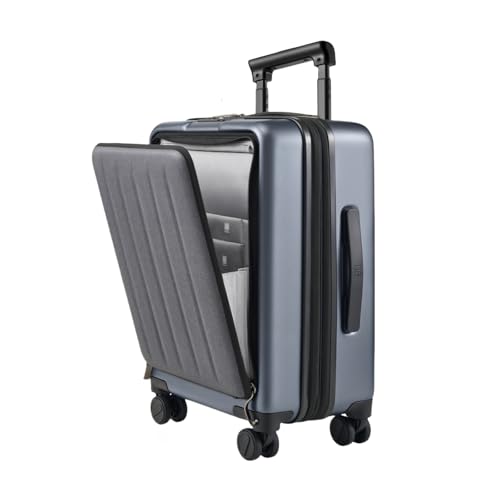NINETYGO Carry On Luggage 22X14X9 Airline Approved with Front Pocket, 20 Inch Luggage with Front Compartment, Expandable, Double Spinner Wheels, Hardsided PC, TSA Lock (Cool Grey, Seine Max) - color: 09-Cool Grey (Seine Max), size: Carry-On 20-Inch (Clams