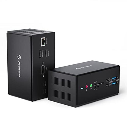 UtechSmart DisplayLink Docking Station, 14 in 1 Laptop USB C Docking Station Triple Monitors, Universal for MacBook and Windows,USB C Dock with USB-A & Cable, 2HDMI, VGA, 4USB-A - color: Black