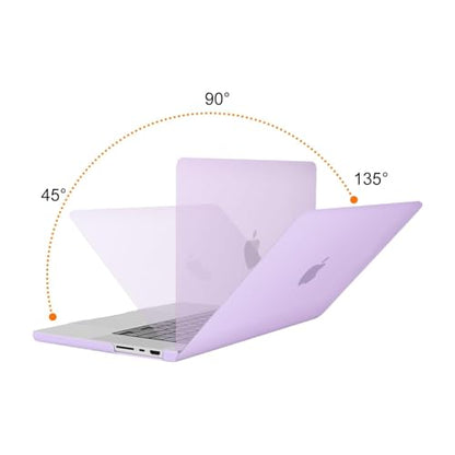 MOSISO Compatible with MacBook Pro 16 inch Case M5 M4 M3 M2 M1 2026-2021 | A3429 A3428 A3403 A3186 A2991 A2780 A2485, Protective Hard Shell Case&Keyboard Cover&Screen Film&Pouch, Light Purple - color: Light Purple