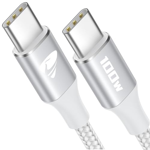 Aioneus 100W USB C to USB C Cable 6ft USBC to USBC Fast Charging Cable Braided USB Type C Charger Cable for iPhone 16 15 Pro Plus Pro Max, MacBook, iPad Pro/Air/Mini