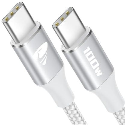 Aioneus 100W USB C to USB C Cable 6ft USBC to USBC Fast Charging Cable Braided USB Type C Charger Cable for iPhone 16 15 Pro Plus Pro Max, MacBook, iPad Pro/Air/Mini