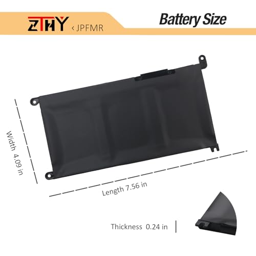 ZTHY 42Wh JPFMR Battery Replacement for Dell Chromebook 3400 3100 2-in-1 | Chromebook 5488 5493 5593 Laptop P101G P101G001 P29T P29T001 0JPFMR 07GDY 16DPH 65N6H 7T0D3 7MT0R DN33X Battery 11.4V 3-Cell - size: 7.56*4.13*0.24 inch JPFMR