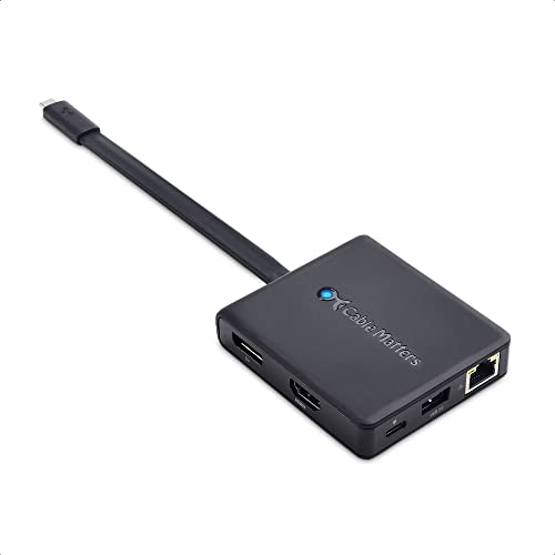 Cable Matters 7-in-1 USB C Hub, Triple Display HDMI DP VGA, 100W Charging | Gigabit Ethernet, 2x USB 3.0, Thunderbolt 4/USB4 Compatible, for MacBook Pro, Dell XPS, Surface Pro