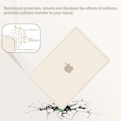 MOSISO Compatible with MacBook Air 13 inch Case M5 M4 M3 M2, Starlight | 4 in 1 Kit Anti-Crack Hard Shell with Kickstand for MacBook Air 13.6 inch Case 2026-2022 A3449 A3240 A3113 A2681 - color: Starlight