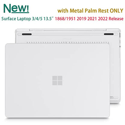 Case for Surface Laptop 5/4/3 13.5", Matte Clear | Hard Shell Case with Keyboard Cover & Screen Protector. Fits Surface Laptop 5/4/3 13.5" Metal Palm Rest Models 1951/1868. - color: Matte White