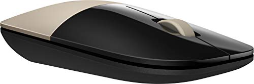 HP Z3700 Gold 2.4 GHz USB Slim Wireless Mouse with Blue LED 1200 DPI Optical Sensor, Up to 16 Months Battery Life - color: Gold